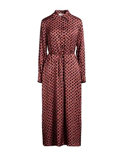 Ottod'ame Caring Woman Maxi Dress Mauve Size 10 Viscose In Brown