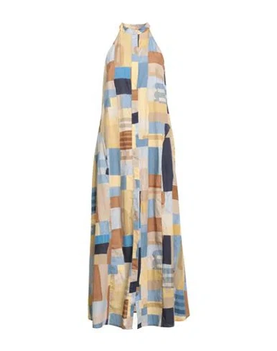Ottod'ame Caring Woman Maxi Dress Sand Size 10 Cotton In Brown