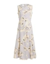 Ottod'ame Caring Woman Midi Dress Light Grey Size 8 Cotton In Gray
