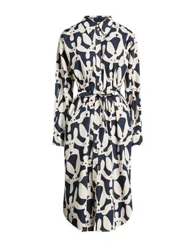 Ottod'ame Caring Woman Midi Dress Midnight Blue Size 10 Cotton