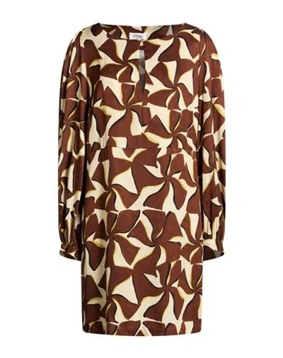 Ottod'ame Caring Woman Mini Dress Brown Size 10 Viscose
