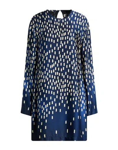 Ottod'ame Caring Woman Mini Dress Navy Size 12 Viscose In Multi