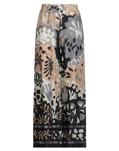 Ottod'ame Caring Woman Pants Black Size 12 Viscose In Multi