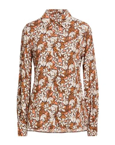 Ottod'ame Caring Woman Shirt Brown Size 10 Viscose In Multi