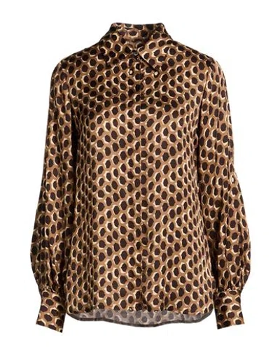 Ottod'ame Caring Woman Shirt Brown Size 10 Viscose In Multi
