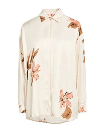 Ottod'ame Caring Woman Shirt Cream Size 8 Viscose In Neutral