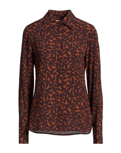 Ottod'ame Caring Woman Shirt Dark Brown Size 10 Viscose