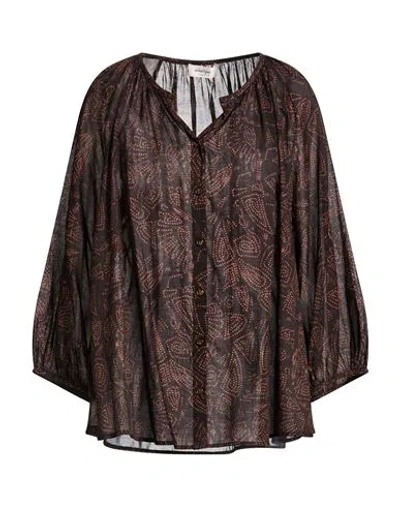 Ottod'ame Caring Woman Shirt Dark Brown Size 8 Cotton