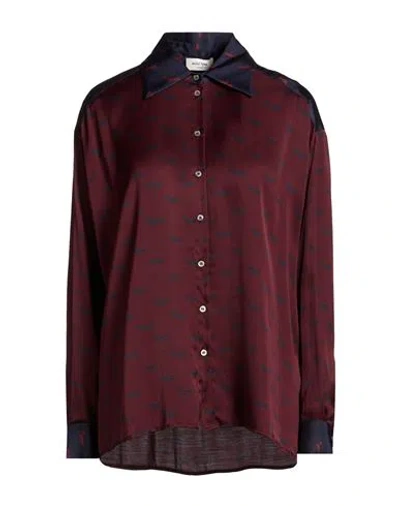 Ottod'ame Caring Woman Shirt Garnet Size 12 Viscose In Brown