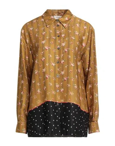 Ottod'ame Caring Woman Shirt Mustard Size 6 Viscose In Yellow