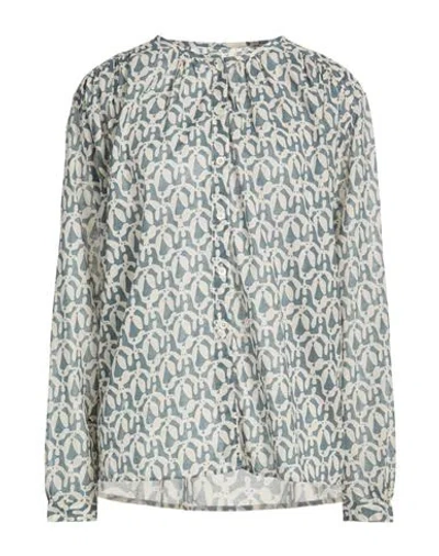 Ottod'ame Caring Woman Shirt Slate Blue Size 8 Cotton