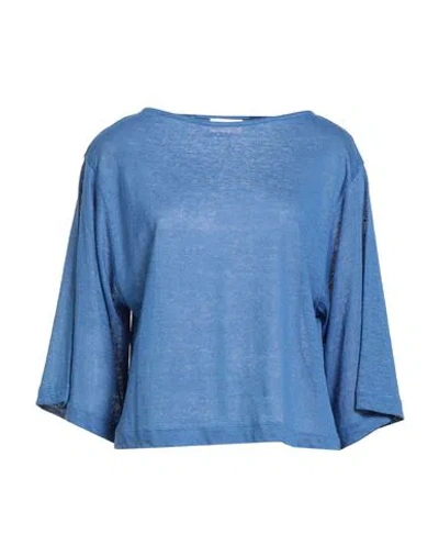 Ottod'ame Caring Woman T-shirt Blue Size 6 Linen