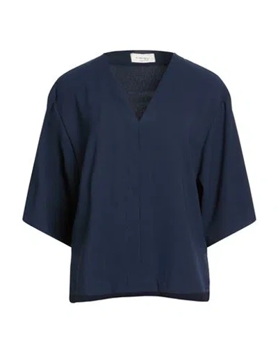 Ottod'ame Caring Woman Top Midnight Blue Size 8 Polyester