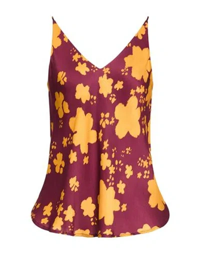 Ottod'ame Caring Woman Top Plum Size 10 Viscose In Red