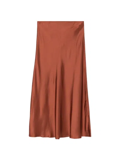 Ottod'ame Chiara Midi Skirt In Brown