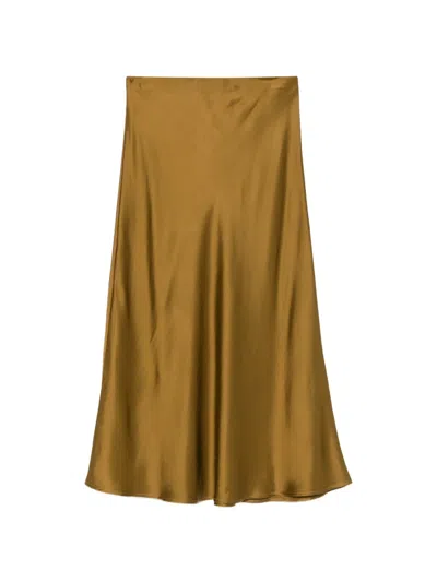 Ottod'ame Chiara Midi Skirt In Gold