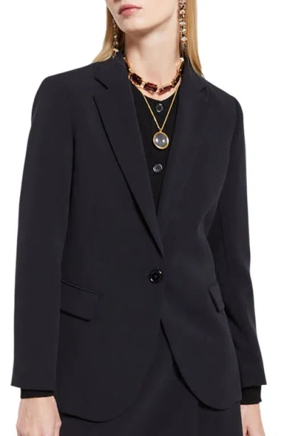 Ottod'ame Classic Tailored Blazer In Black
