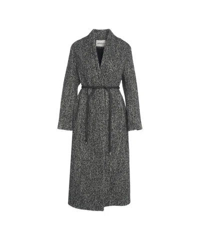 Ottod'ame Coat With Belt In Gray