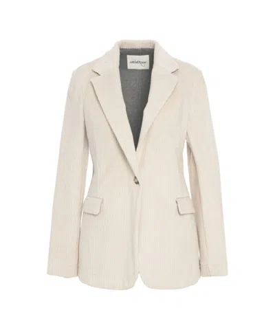 Ottod'ame Corduroy Blazer In Neutral