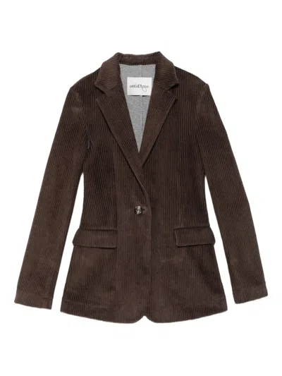 Ottod'ame Corduroy Single-breasted Jacket In Brown