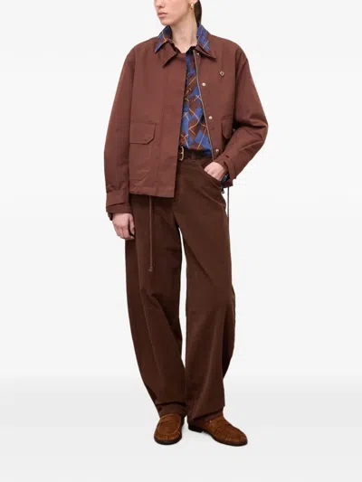 Ottod'ame Corduroy Wide-leg Trousers In Brown