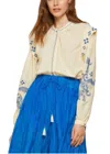 Ottod'ame Cotton Shirt With Embroidery In Multicolor In Multi