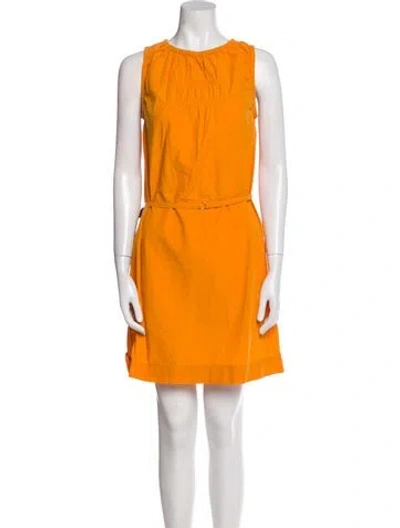 Pre-owned Ottod'ame Crew Neck Mini Dress In Orange