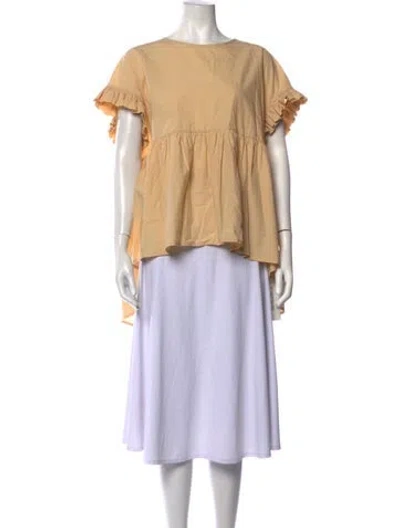 Pre-owned Ottod'ame Crew Neck Short Sleeve Top W/ Tags In Neutrals
