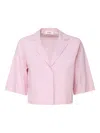 Ottod'ame Cuban-collar Short-sleeve Shirt In Pink