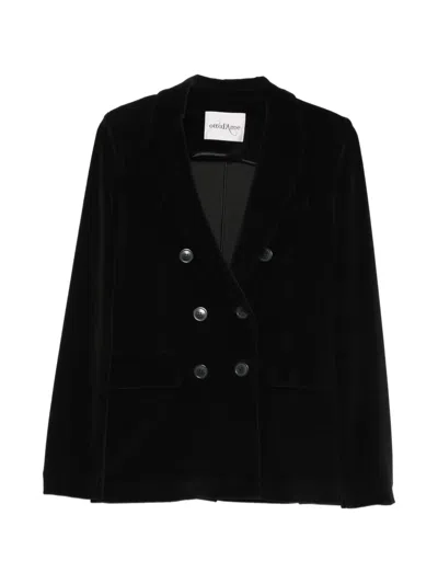 Ottod'ame Double-breasted Blazer In Black