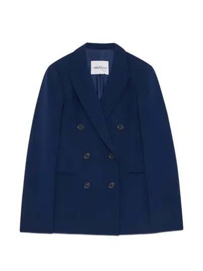 Ottod'ame Double-breasted Peak-lapel Blazer In Blue
