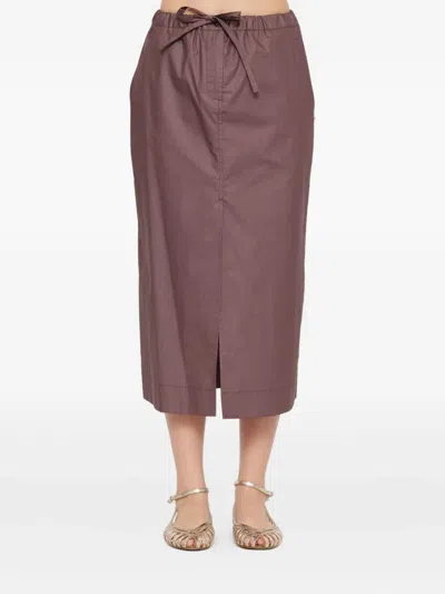 OTTOD'AME DRAWSTRING SIDE-SPLIT MIDI SKIRT