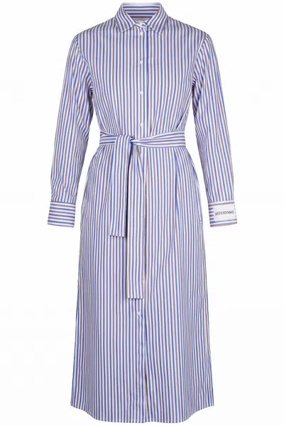 Ottod'ame - Dress - 470735 - Blue/ Brown In Multi