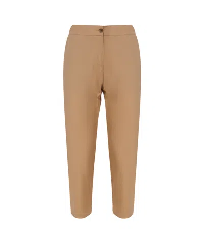 Ottod'ame Elastic Waist Casual Pants In Nude