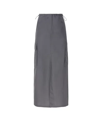 Ottod'ame Elastic Waist Skirt In Gray