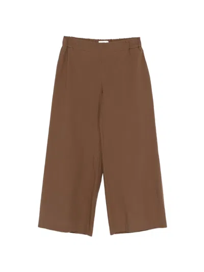 Ottod'ame Elastic-waistband Trousers In Brown