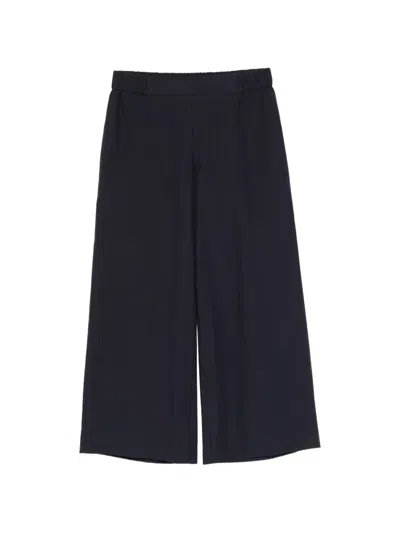 Ottod'ame Elasticated Cropped Trousers In Blue