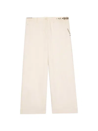 Ottod'ame Embroidered Trousers In Neutral