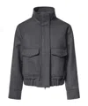 Ottod'ame Elasticated-hem Flap-pocket Jacket In Gray