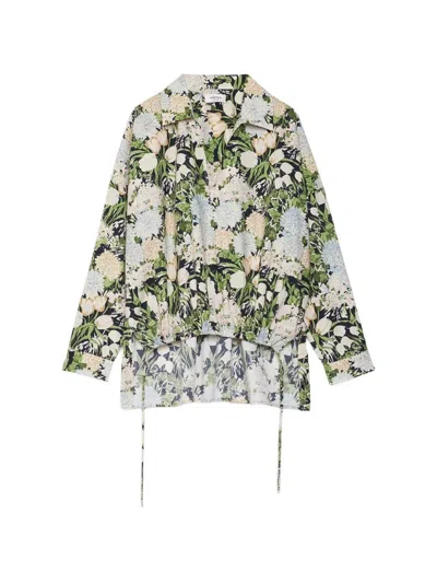 Ottod'ame Floral Drawstring Shirt In Multi