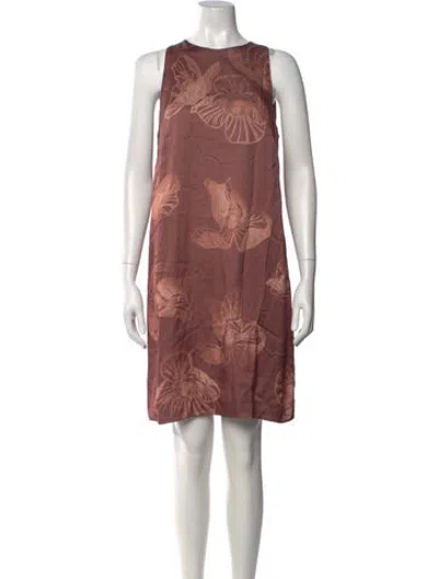 Pre-owned Ottod'ame Floral Print Midi Length Dress W/ Tags In Pink