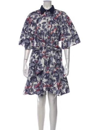 Pre-owned Ottod'ame Floral Print Mini Dress In Blue