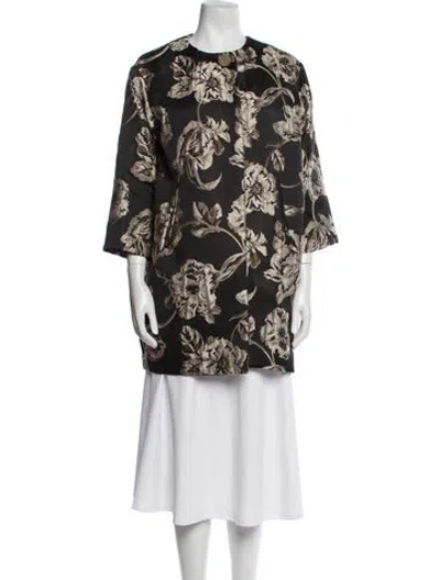 Pre-owned Ottod'ame Floral Print Trench Coat In Multi