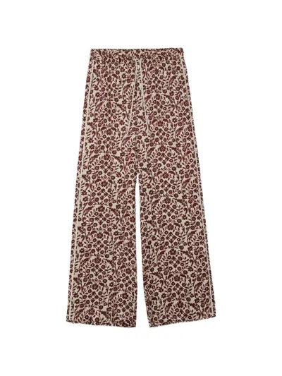 Ottod'ame Floral-print Track Pants In Brown