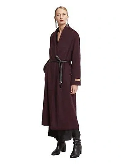 Pre-owned Ottod'ame Frau Cappotto Over Bordeaux 18788 In Rot