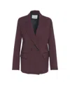 Ottod'ame Gessato Blazer In Burgundy