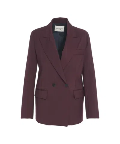 Ottod'ame Gessato Blazer In Burgundy