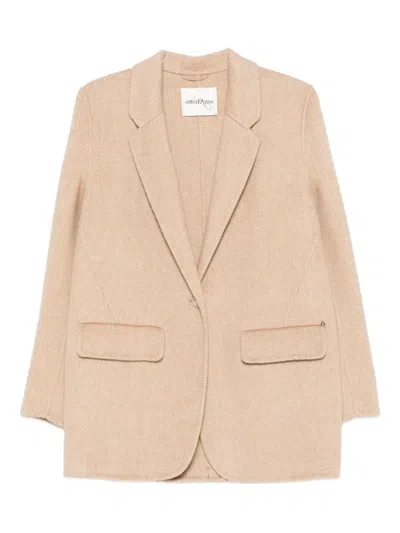 Ottod'ame Herringbone Single-breasted Jacket In Multi