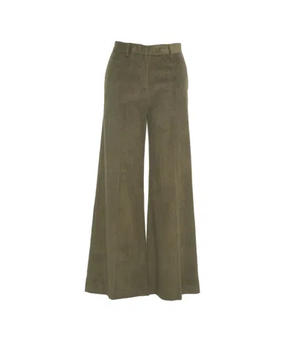 Ottod'ame High-waisted Flared Trousers In Green