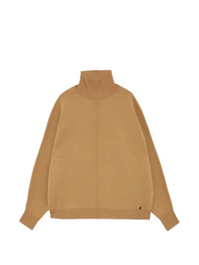Ottod'ame High-neck Sweater In Brown